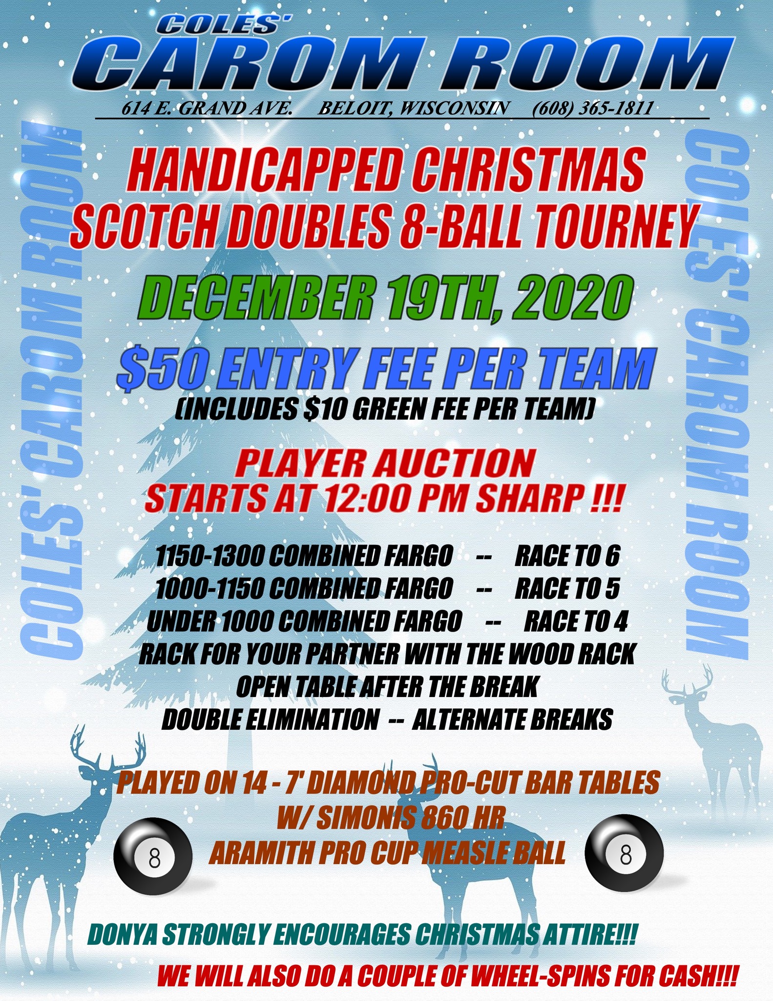 Handicapped Scotch Doubles 8 Ball
